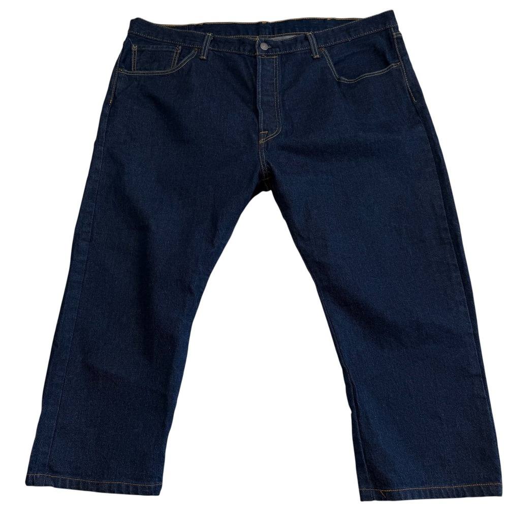 Levis 501 Original Fit‎ Dark Wash Button Fly Stretch Mens Jeans W44 L29 #100